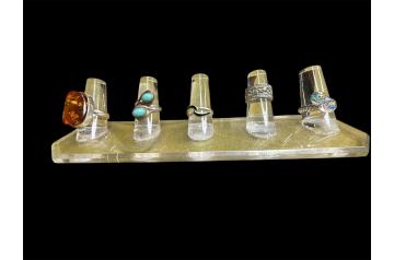 Sterling ring with various Gems Bundle