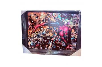 Marvel Litho Painting Signed by Stan Lee and comic Artist