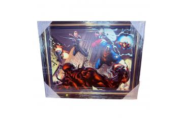 Marvel Litho Painting Signed by Stan Lee and comic Artist